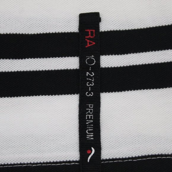 Red Ape White Mulit Color Adult Striped Big Logo Short Sleeve Mens Polo Shirt XL - Picture 4 of 9